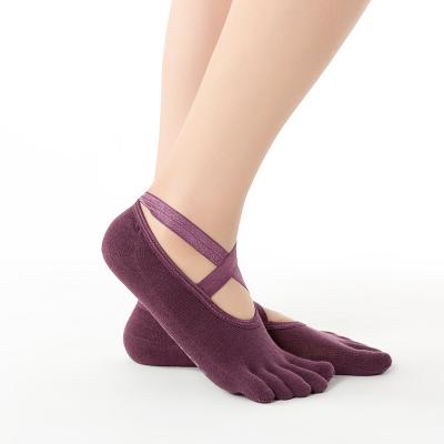 China 1 Pair Breathable Sports Yoga Socks Slipper For Women Lady Damping Bandage Pilates Sock Ballet Heel Dance Anti Slip Protector for sale