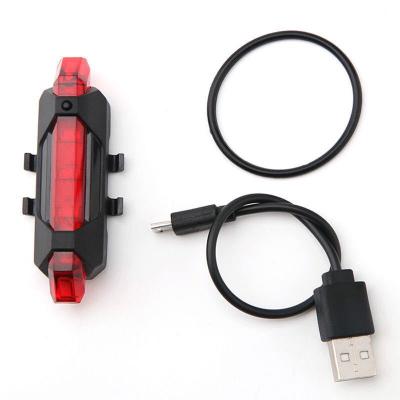 China ABS Plastic Rechargeable Bike LED Light Rear Tail Light Bicycle Tail Safety Warning Cycling Seatpost USB Portable Light for sale