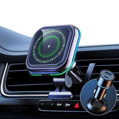 China 15W Magnetic Car Wireless Charger Car Phone Mount Car Duct Phone Fast Charging Holder For iPhone for sale