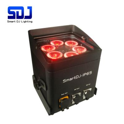 China Stage Lighting 6x12W Wireless Battery Operated DMX LED Stage Par Lights Uplights For Wedding Club DJ Lighting for sale