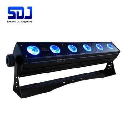 China Stage lighting portable 6in1 dj rgbwa uv led battery operated wireless dmx wall bar lights for sale