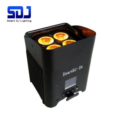 China Stage Lighting Smart DJ S4 Wireless DMX Battery Operated LED Uplights for sale