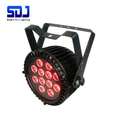 China Stage Lighting 12x12W Slim Flat RGBAWUV LED Stage Par Lights for sale