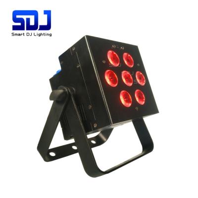 China Stage Lighting Flat 7x12W RGBAWUV 6in1 LED Par Lights for sale