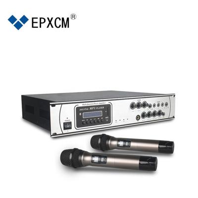 China Blue KTV Power Amplifier EPXCM/KE-1000 HiFi 300W*2 MP3 Amplifier With Microphone 48v Phantom Power, Digital Input for sale