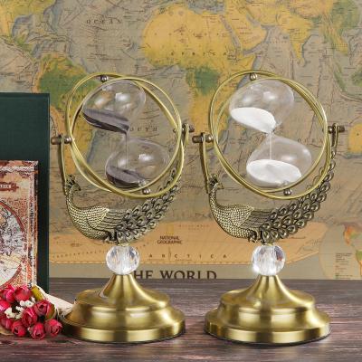 China Contemporary Wholesale Craft Gift Large Antique Metal Frame Brass Hourglass Sand Timer Sand Clock for sale