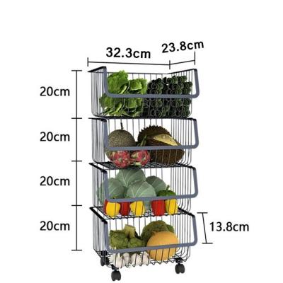 China Viable wholesale kitchen and fruit and vegetable display table organizer of fruit and vegetable storage racks and racks for sale