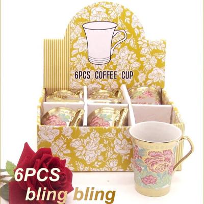 China Viable Classic Large Capacity Luxury Gold Ceramic Coffee Mugs Mug Gift Set Good Quality Bone China European Tea Cup for sale