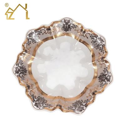 China Sustainable Piglet Leave Fruit Dish Candy Dishes Porcelain Gold Design for sale