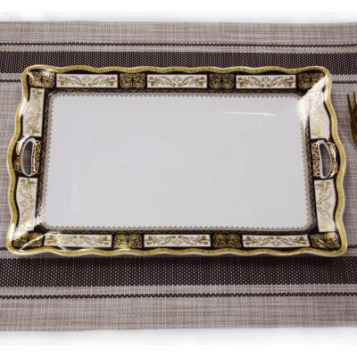 China New style of porcelain tray viable ceramic high quality gold plate for sale