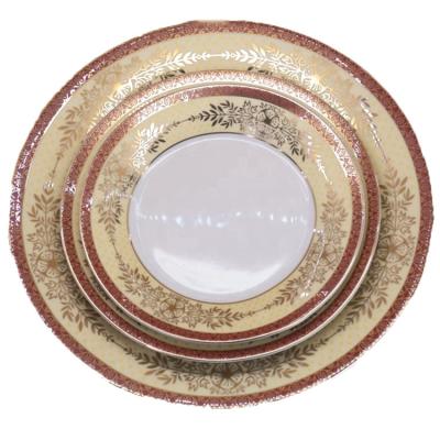 China Viable Classic Luxury High Quality Restaurant Tableware Ceramic Dinner Soup Dishes Set for sale