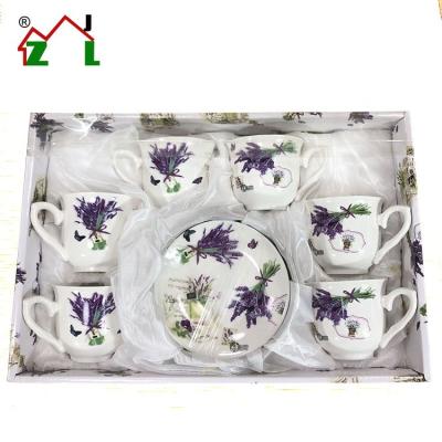 China Europe Style Large Ceramic Tea And Saucer Gift Set for sale