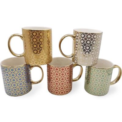 China Custom Ceramic Gold Mug Designs Viable Wholesale for sale