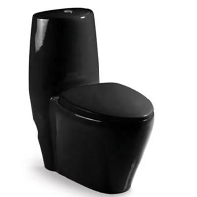 China Wholesale Hidden Cistern DCBJ A3908 India Black Wash Down One Piece Toilet for sale