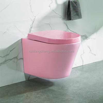 China DCBJ B2376 Flat Surface Matte Color Full Gloss Hidden Rimless Wall Hung Toilet for sale