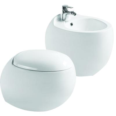 China DCBJ F2301 Traditional Toilet Goose Egg Shape Floor Standing Bidet Design With Faucet for sale