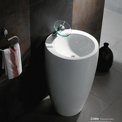 China DCBJ C3966 Modern Wholesale Decorative Bathroom Sink Pedestal Wash Basin for sale