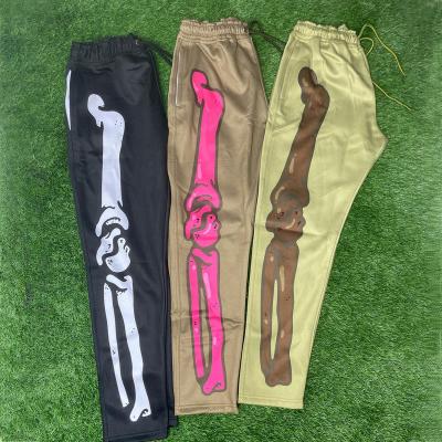 China Anti-wrinkle Customized high-quality casual men's loudspeaker jogging pants men's straight leg sweatpants with a patchwork elastic belt for sale