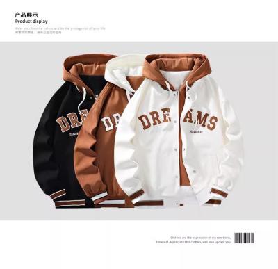 China Other OEM custom winter 100% wool rose embroidery fleece varsity bomber letter jacket for men for sale