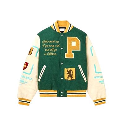 China Other Vigour Custom chenille embroidery leather sleeve baVigour Custom chenille embroidery leather sleeve baseball letterman varsity j for sale