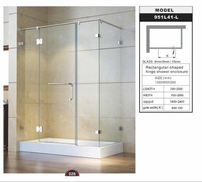 China Modern Modern Bathroom Tempered Glass Shower Enclosures Free Standing Glass Shower Enclosure 951L41-L for sale