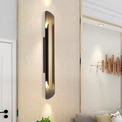 China Modern Simple Model Room Bedroom Bedside Wall Lamp Stairs Across Living Room Background Light Luxury Wall Led Strip for sale