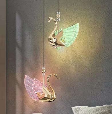 China Modern Minimalist Swan Chandelier Modern Simple Small Bed Chandelier for sale