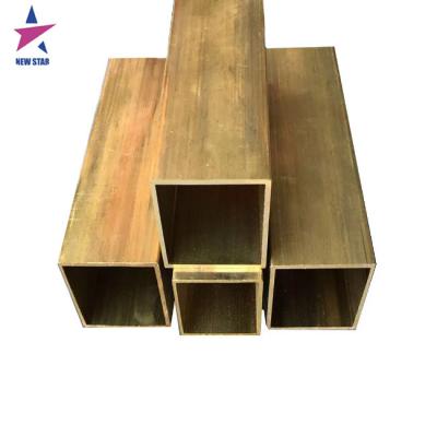 China H59 H60 H62 H65 H68 square pipe square water tube square brass tube gold brass color brass tube for sale