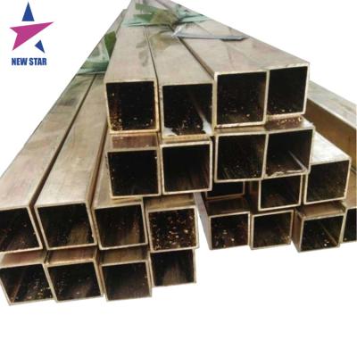 China Water Tube Square Brass Pipe Rectangular Brass Tube C2800 40x40mm H62 Brass Pipe Price Per Kg for sale