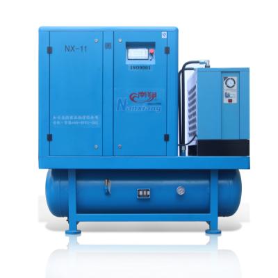 China Factory Custom Lubricated Silent High Energy Saving Galvanized Steel 7.5 Kw Integrated Screw Air Compressors for sale