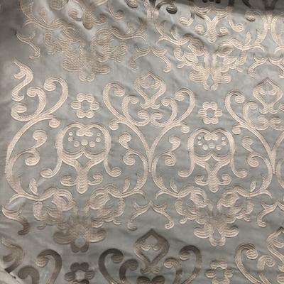 China Luxury Breathable Gray Color Style , Plain Simple Embroidery Fabric For Home Deco for sale