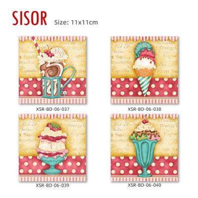 China Sustainable Square Customizable Ceramic Coaster Sublimation Ceramic Coasters With Cork Base Blank Ceramic Placemat for sale