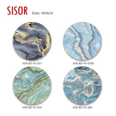 China Sustainable Wholesale Cheap Round Ceramic Coaster Marble Design Modern Tile Coaster Ceramic Tableware Cup Mats Water Absorbent Coasters for sale