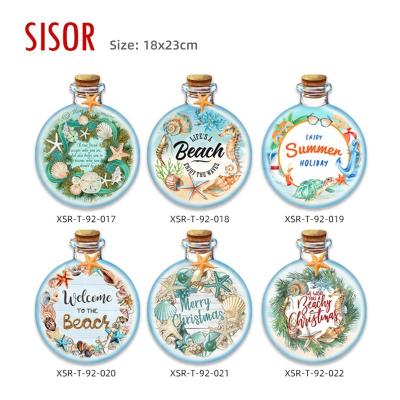 China Sustainable 18x24cm Ocean Series Ceramic Trivet Wholesale Custom Sublimation Ceramic placemat With Cork Back ECO Friendly Kitchen Hot Pad for sale