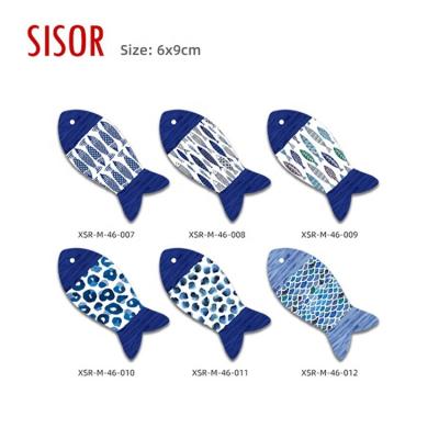 China Sublimation  (customised) Wholesale Cheap Home Decor Souvenir Ceramic Fish Fridge Magnet Custom Sublimation Tile stickers with Soft Magnetic for sale