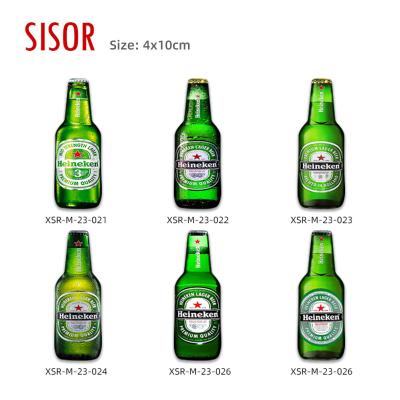 China Sublimation  (customised) Wholesale Beer Bottle Ceramic Fridge Magnet Making Custom Sublimation Tile Stickers With Soft Magnetic Gift for sale