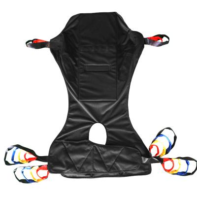 China Transfer Full Body Elder Mesh Commode Patient Lift Sling with Head Support for sale