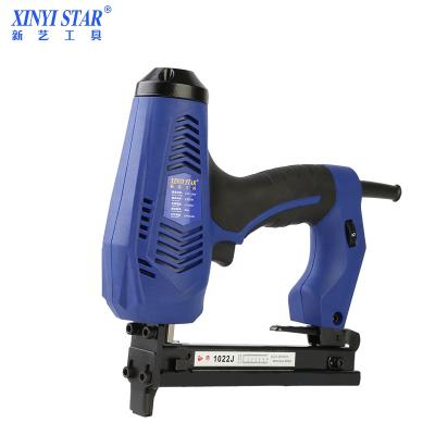 China XINYI 2350W 1022J Electric Tacker Furniture Staple Gun and Sight Stapler Gun with 100pcs Staples Nail Gun and Woodworking Tool for sale