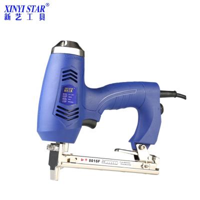 China Furniture XINYI 8016F Electric AC Stapler Machine Manual Staple Gun Tacker for sale