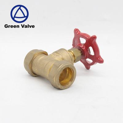 China General green valve brass gate valve with bypass compression brass gate valve for pumping water meter for sale