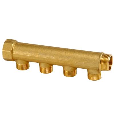 China Green-valve 4 Way Traditional Classical Underfloor Heating System Brass Pex Manifold for sale