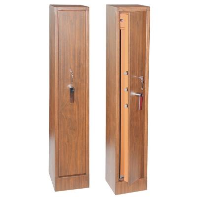 China High Quality Wood Grain Metal Gun Cabinet Home Security With Key Lock Gun Safe for sale