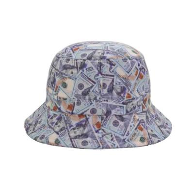 China Custom Floral Washed Striped Printed Personalized Casual Bucket Hats For Women for sale