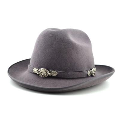 China Character Winter Plain Dyed Wool Felt Fedora Hat Custom Decoration for sale