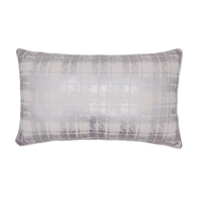 China Simple Christmas December Silver Foil Sketchy Plaid with Seasonal Felt Pissing Throw Pillow Cushion Cover for sale