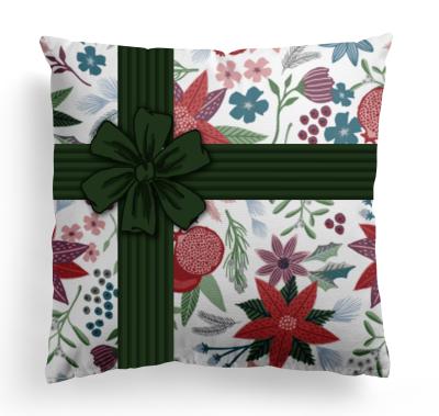 China Holiday Multi Wholesale Christmas Velvet Gift Plaid Bow Cushion Decorative Pillow for sale