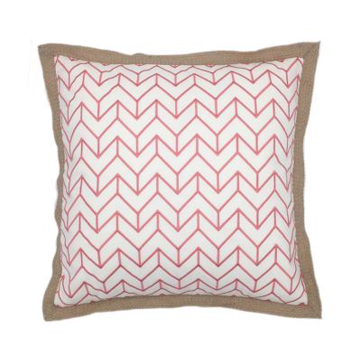 China Wholesale White Geometry With Piping Cushion Canvas Pillow For Outdoor for sale