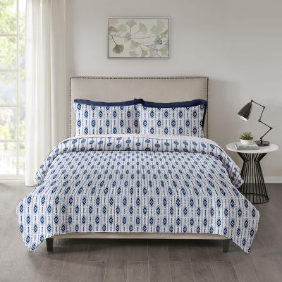 China National Geometric Pattern Bedding Microfiber Comforter Printed National Navy Geometric Pattern For Daily for sale