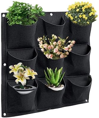 China Customized Reusable Wall Garden Hanging Vertical Planter Bags Wall Mount Balcony Plant Grow Bags for sale