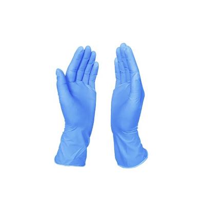 China CE AQL1.5 Powder Free Household Chemical Resistant Disposable Medical Examination Blue Nitrile Gloves for sale